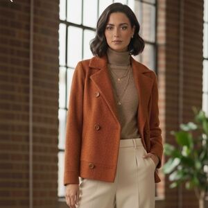 Vintage 90s MAGASCHONI Cardigan Sweater, Rust Orange, Women's S/P NWOT